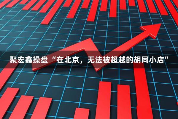 聚宏鑫操盘 “在北京，无法被超越的胡同小店”